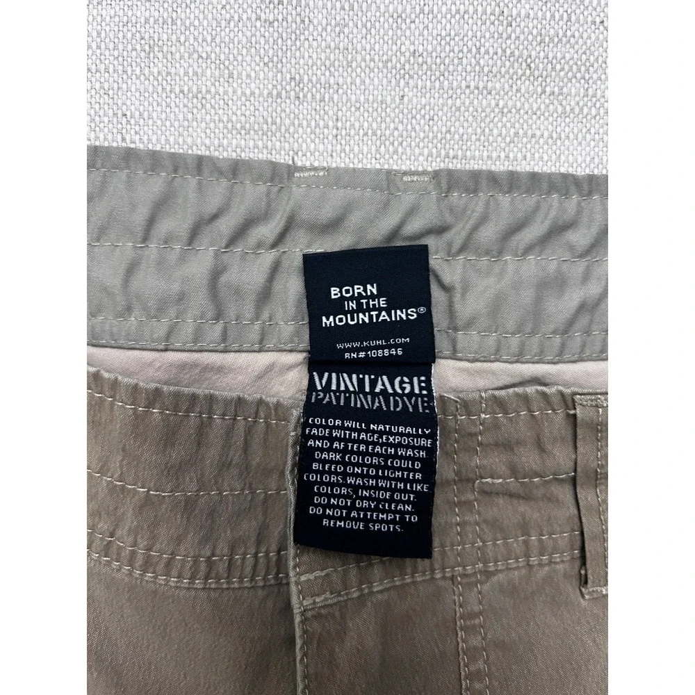 Kuhl Vintage Patina Dye Pants Men's 32x28 Brown Outdoor Hiking Casual Stretch